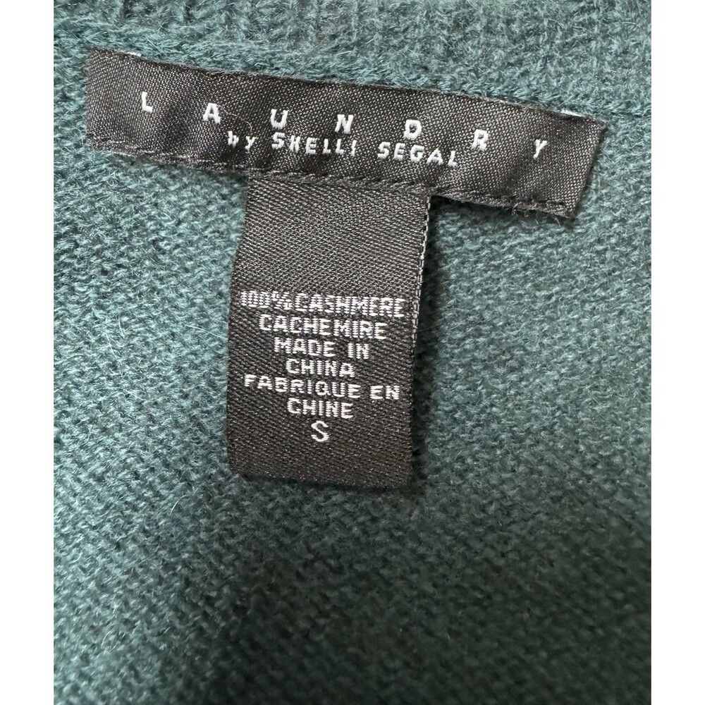 Vintage Laundry by Shelli Segal 100% Cashmere Ruffle Tie Front Wrap Cardigan~SM - Picture 3 of 13